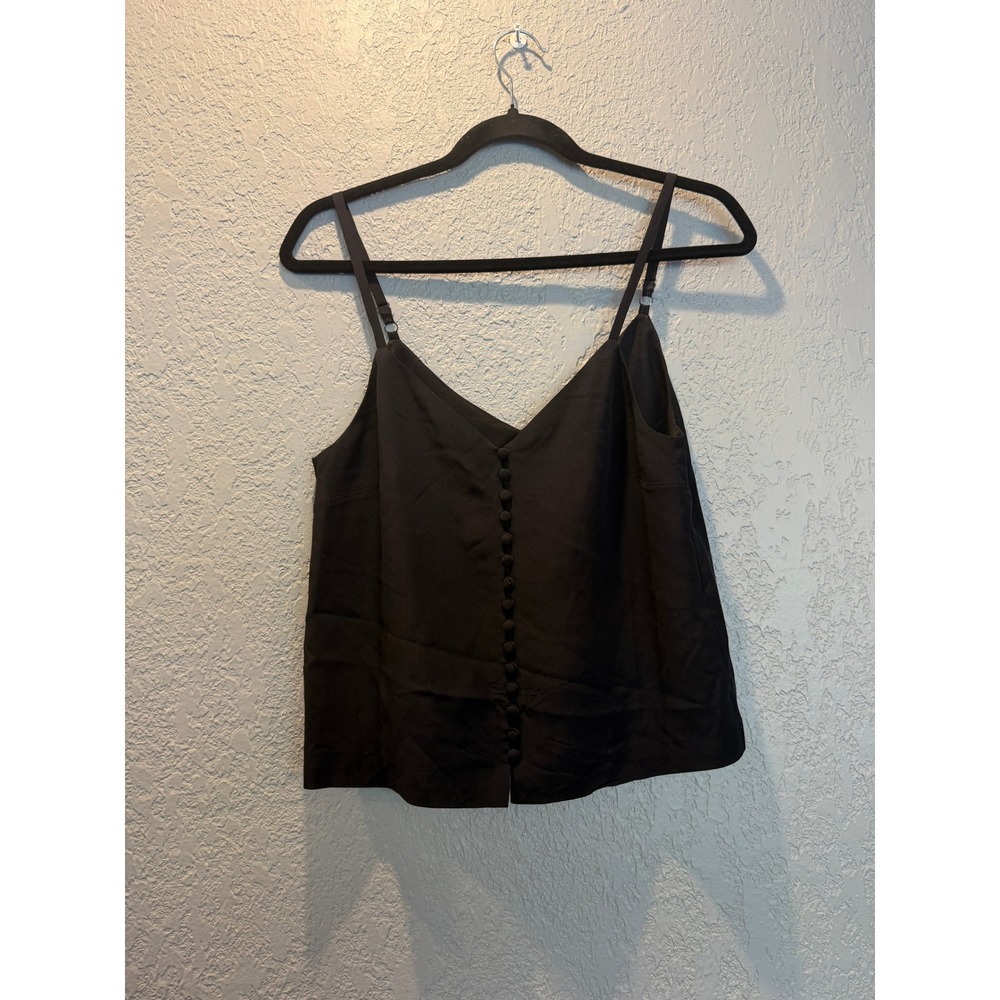 Madewell Womens Black Button Front V-Neck Adjustable Strap Camisole Top Size 0